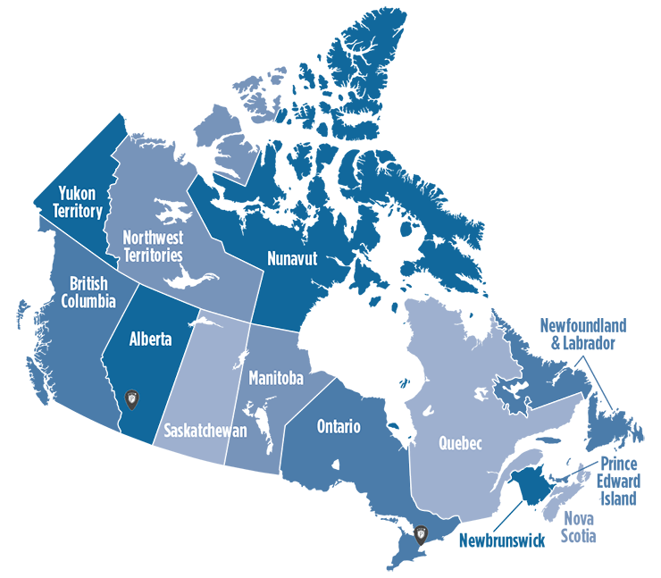 Canada shipping map